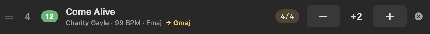 The transpose stepper, with the resulting key shown as you change it.